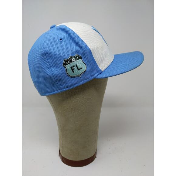 New Era 59Fifty MLB Tampa Rays 2017 Florida Hat SZ 7 1/4 White Blue Embroidered - Picture 6 of 14